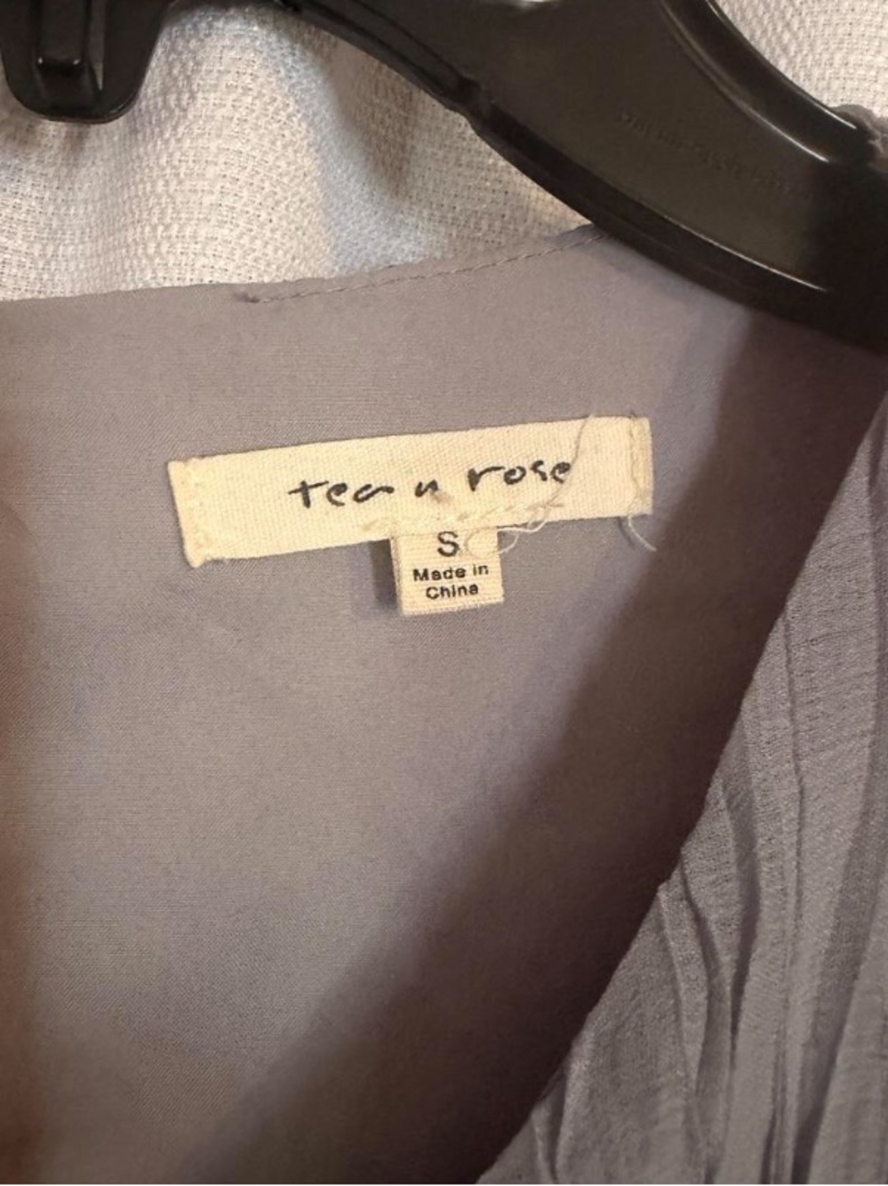 tea n rose gray blue Pleated Long-Sleeve Dress - Picture 3 of 3